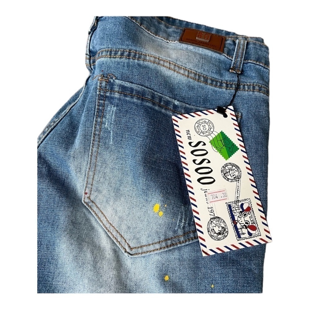 SOSOO‎ jeans 1971 Vintage men’s paint splatter jeans 38 - Picture 3 of 8